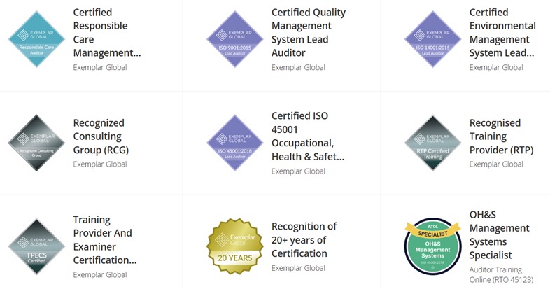 MSS certification badges and credentials